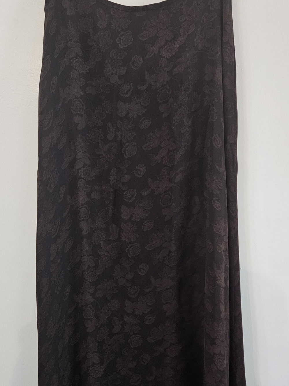 Lauren Ralph Lauren Maxi Skirt with Brown Floral Jacquard, Boho, 100 % Silk,Y2K - Picture 2 of 11